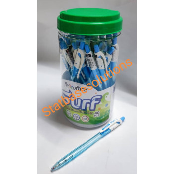 (40's / Bucket) - FlexOffice Surf 0.5mm Ultra Smooth Pen Ball Pen - Blue