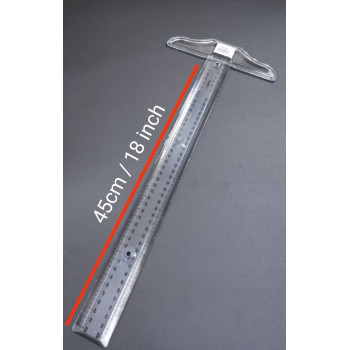 (A3 / 45cm / 18 Inch) Transparent T- Ruler / Drawing Ruler