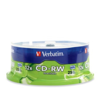 VERBATIM CD-RW - 12X / 700MB / 80 MINS - (25PCS / BOX)