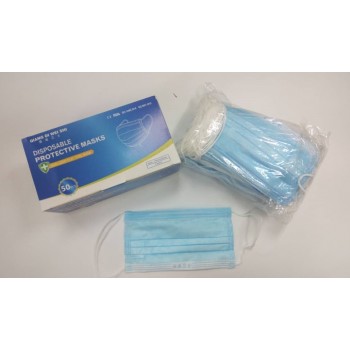 3 Ply Adult Disposable Protective Mask - Ear-loop Flat Type - ( 50pcs / Box )