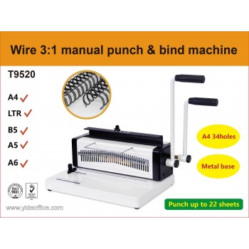 Double Wire 3:1 Manual Binding Machine For Calender , Note Book , Wire Comb , Double Wire