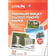  Premium Inkjet Glossy Photo Paper A4 (230gsm) 20sheets/PKT